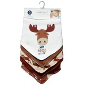 Wholesale - 5pk MOOSE BANDANA BIBS C/P 72, UPC: 191655236569